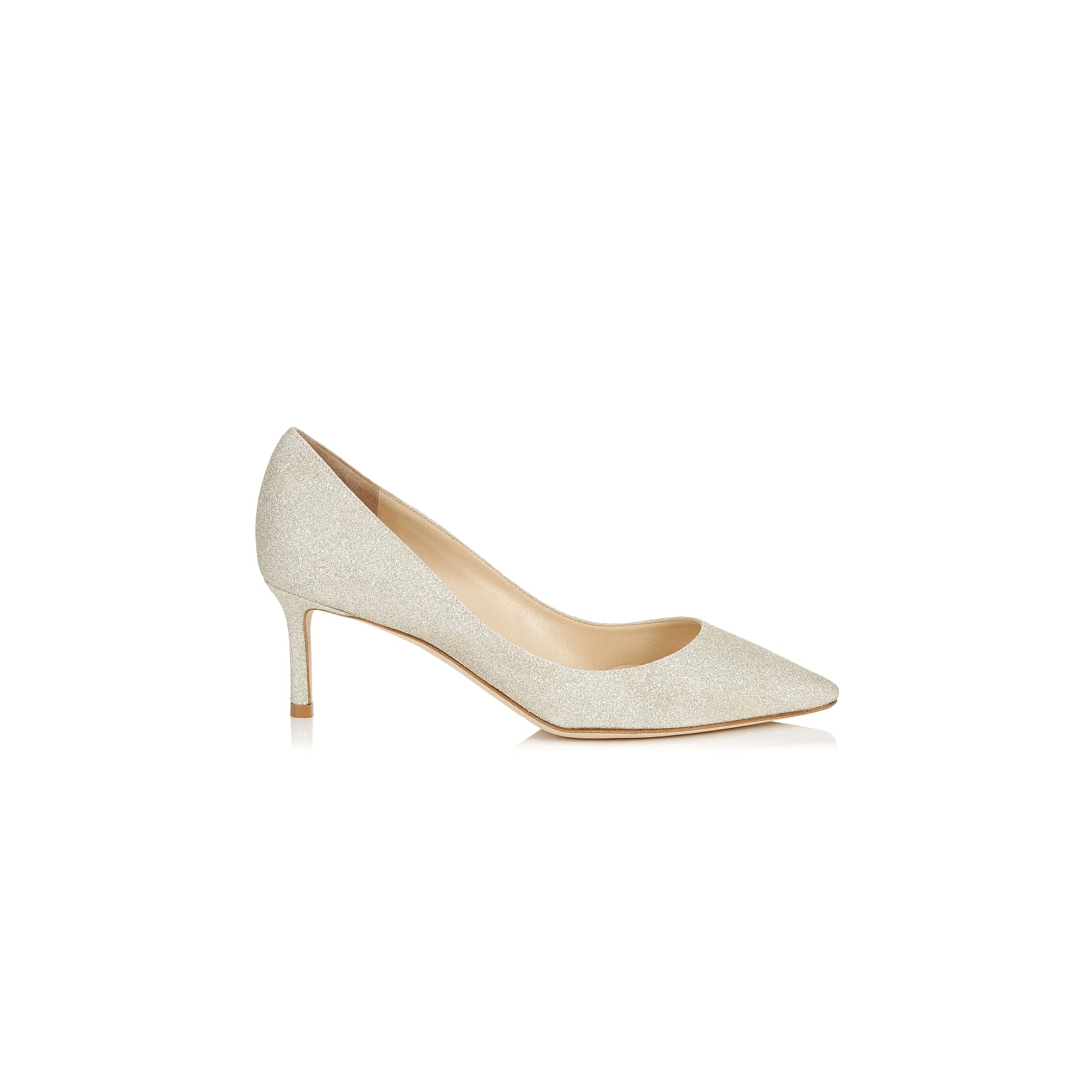 JIMMY CHOO ROMY 60 PLATINUM ICE DUSTY GLITTER POINTY TOE PUMPS ROMY60DGZ JIMMY CHOO ROMY 60 PLATINUM ICE DUSTY GLITTER POINTY TOE PUMPS ROMY60DGZ